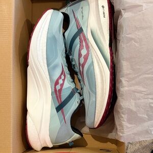 Saucony Women's Light Blue and Pink Running Shoes - Cushioned Road Trainers